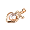Brass Micro Pave Cubic Zirconia Pendants KK-E795-27KCG-01-3