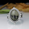 Oval Natural Labradorite Finger Rings WG970F5-04-4