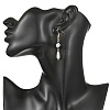 Geometric Shape Abalone Shell/Paua Shell & Natural Keshi Pearl Dangle Earrings for Women EJEW-JE07338-2