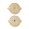 Brass Micro Pave Clear Cubic Zirconia Connector Charms CU-CBA4579-03G-B-1