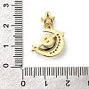 Moon & Star Rack Plating Brass Micro Pave Cubic Zirconia Pendants KK-C037-08G-5