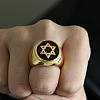 Star of David Pattern 304 Stainless Steel Finger Rings for Men FS-WGD55C6-26-1
