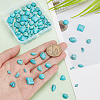 ARRICRAFT 120Pcs 12 Styles Dyed Synthetic Turquoise Flat Back Cabochons TURQ-AR0001-28-3