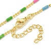 Brass Enamel Column Link Chain Necklaces NJEW-H039-02A-04G-2