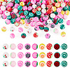 180Pcs 9 Colors Fruits Theme Handmade Polymer Clay Beads CLAY-TA0001-94-1