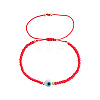Handmade Lampwork & Glass & Brass Beads Braided Bead Bracelets OA0738-2-1