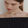 Heart Glass Pendant Necklaces & Stud Earrings Sets SJEW-LP0001-35-1