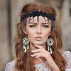 Cloth Rhinestone Elastic Headbands DIY-WH0899-21-5