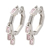 Cubic Zirconia Rectangle Dangle Hoop Earrings EJEW-Z019-03B-P-1