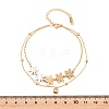 Flower 304 Stainless Steel Satellite Chains Double Layers Anklets BJEW-H643-05G-4