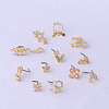 316L Surgical Stainless Steel Clear Cubic Zirconia Flower L-Shaped Nose Rings WG9E417-07-4