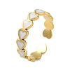 Real 18K Gold Plated 304 Stainless Steel Enamel Cuff Rings LS-RJEW-M171-14G-01-1
