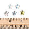 70Pcs 5 Colors Transparent Electroplate Glass Bead Caps EGLA-FS0001-55-5