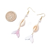 Shell Pearl Dangle Earrings EJEW-TA00626-3