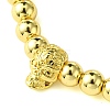 Adjustable Skull & Round Brass Braided Bead Bracelets for Women Men BJEW-JB10822-3