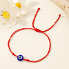 Glass Evil Eye Bead Braided Bracelets SG7290-2-2