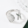 Brass Adjustable Cuff Rings for Women RJEW-B132-02B-P-3