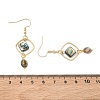Natural Paua Shell & Stainless Steel Dangle Earrings for Women EJEW-JE07076-02-5