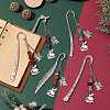 5Pcs 5 Styles Christmas House & Angel Alloy Pendant Bookmarks AJEW-JK00341-2