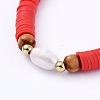 Handmade Polymer Clay Heishi Bead Stretch Bracelets BJEW-JB05095-3
