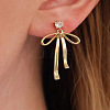 Bowknot Brass Dangle Stud Earrings FS-WGC797A-04-1