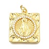 Jesus Brass Micro Pave Cubic Zirconia Pendants KK-S508-42G-02-1