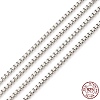 Anti-Tarnish Rhodium Plated 925 Sterling Silver Box Chains STER-F052-09P-3