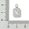 Rack Plating Brass Micro Pave Clear Cubic Zirconia Charms KK-G501-01Y-P-3