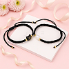12Pcs 2 Colors Imitation Pearl Braided Beads Bracelets for Men Women BJEW-GO0002-04-3