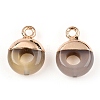 Natural Dragon Veins Agate Flat Round/Donut Charms G-I347-15-2