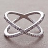 Simple Style Brass Cubic Zirconia Finger Rings FS-WG32029-01-1