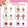24Pcs 6 Styles Alloy Rhinestone Pendants ENAM-PH0003-27-2