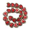 Baking Paint Glass Bumpy Beads Heart LAMP-V001-07G-2