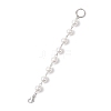 Shell Pearl Round Beaded Chain Pendant Decorations HJEW-JM04618-01-2