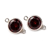 925 Streling Silver Pave Cubic Zirconia Birthstone Connector Charms STER-NH0001-80P-08-1