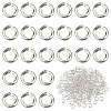 Anti-Tarnish   200Pcs Rhodium Plated 925 Sterling Silver Jump Rings STER-PH0001-50-1