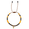 Bohemian Natural Mixed Gemstone Round Beads Braided Beaded Bracelets MK7779-5-1