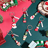 6Pcs 6 Styles Christmas Theme Opaque Resin Keychains KEYC-SP0001-54-4
