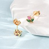Brass Micro Pave Cubic Zirconia Stud Earrings for Women KK-CBACC01-05G-3