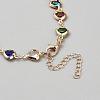 Alloy Rhinestone Link Chain Bracelets for Women BJEW-WH0041-32-2