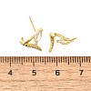 Horse Eye Brass Micro Pave Clear Cubic Zirconia Stud Earrings EJEW-R018-04G-5