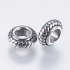 304 Stainless Steel European Beads STAS-I069-04AS-2