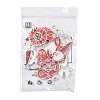 14Pcs 6 Styles No To Drugs Red Awareness Ribbon Theme Alloy Enamel Pendants ENAM-FS0003-47-8