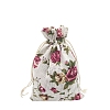 Printed Cotton Imitation Burlap Packing Pouches Drawstring Bags PW-WG7B662-03-1