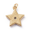 Cubic Zirconia Charms KK-G363-01G-04-2