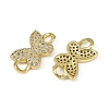 Brass Micro Pave Clear Cubic Zirconia Butterfly Links KK-I358-032G-2