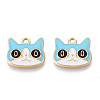 Light Gold Plated Alloy Kitten Pendants ENAM-T009-41A-2