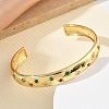 Brass Micro Pave Cubic Zirconia Cuff Bangles for Women BJEW-A172-03G-2