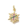 Brass Micro Pave Cubic Zirconia Snaowflake Charms KK-D431-041C-G-1