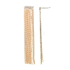 Clear Cubic Zirconia Chain Tassel Dangle Stud Earrings X-EJEW-G321-19G-3